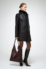 VSP - Kristell - Clotho Black Shearling Coat