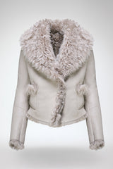 Filipa - Graue Lammfelljacke