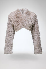 Ella - Graue Lammfelljacke