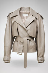 Serena - Beige Lederjacke