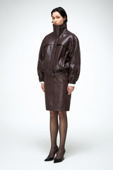 Eli – Dunkle Bordeaux-Lederjacke