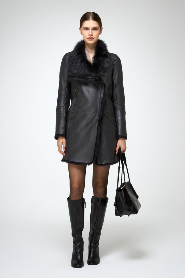 VSP - Kristell - Clotho Anthracite Shearling Coat