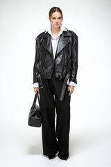 Alessia - Schwarze Ledermantel