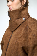 May – Tabakfarbene Lederjacke