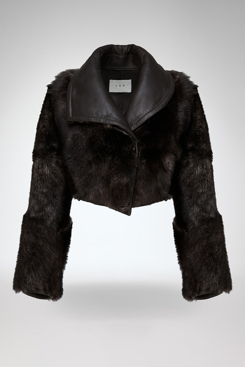 Ashley - Brown Shearling Jacket