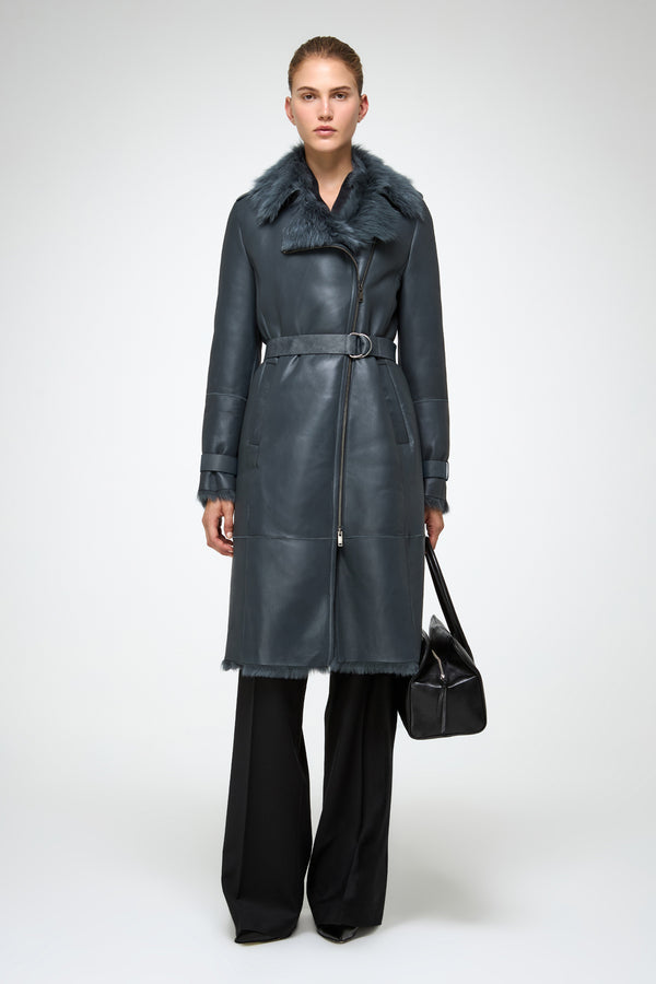 VSP - Lyza - Clotho Indigo Shearling Coat
