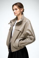 Eli - Beige Leather Jacket