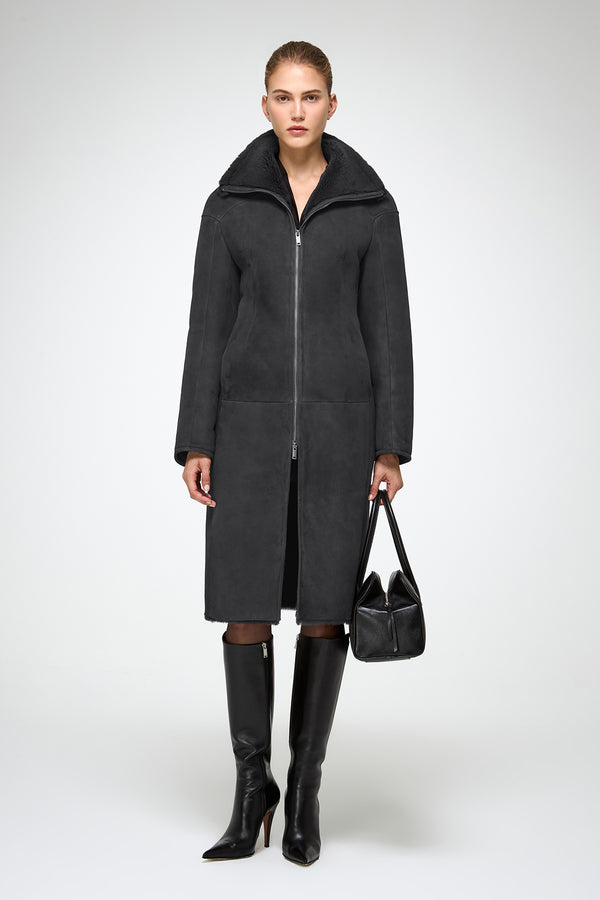 VSP - Salome - Anthracite Shearling Coat