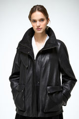 Naomi - Schwarze Ledermantel