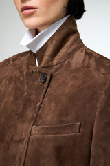 Caterina – Tabakfarbener Ledermantel