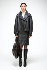 Maya - Dark Brown Leather Jacket