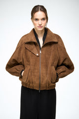 May – Tabakfarbene Lederjacke