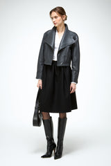 Alina – Anthrazitfarbene Lederjacke