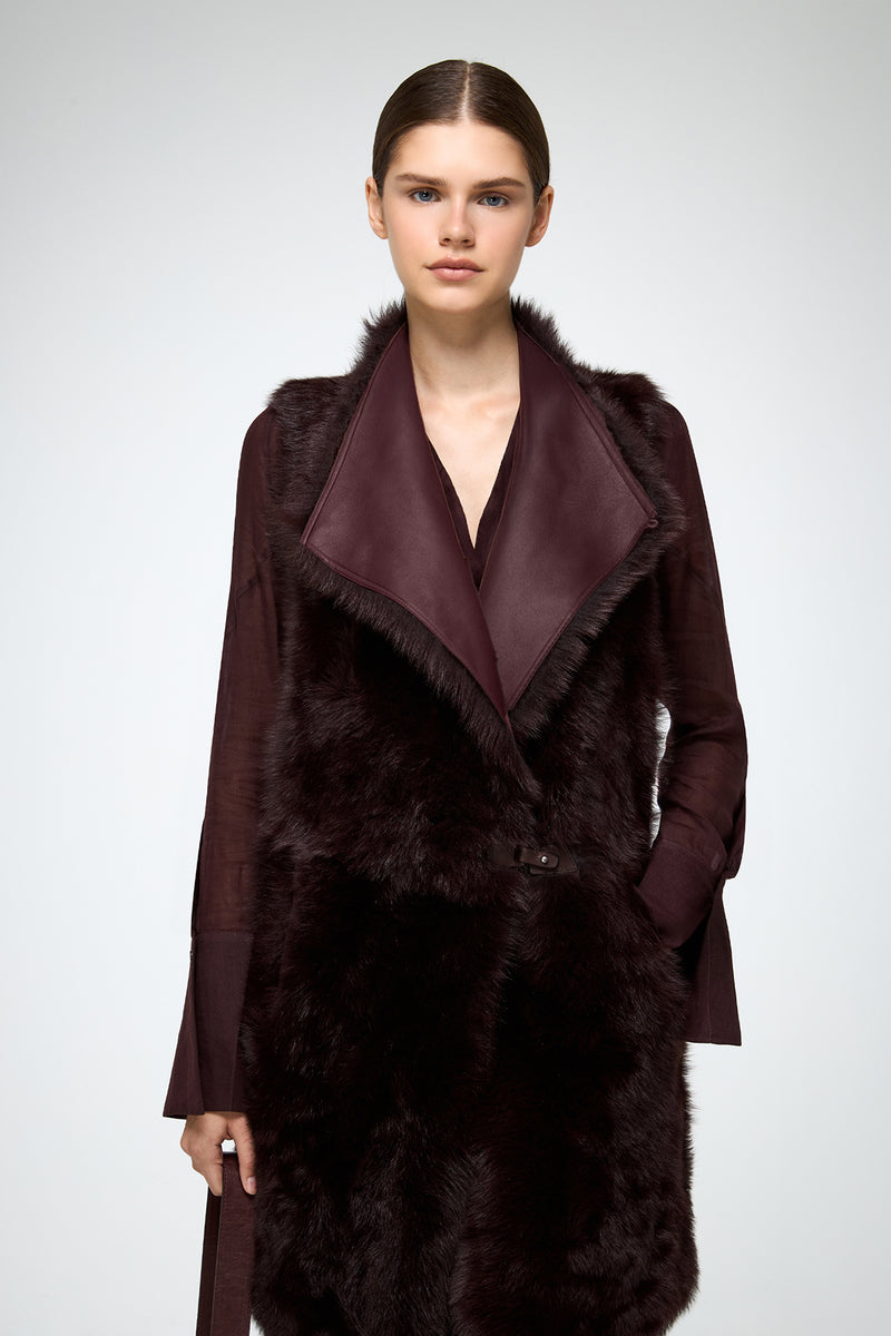 VSP - Siena - Cherry Shearling Vest