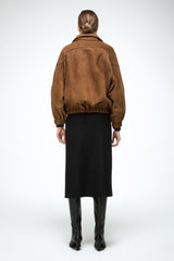 May – Tabakfarbene Lederjacke