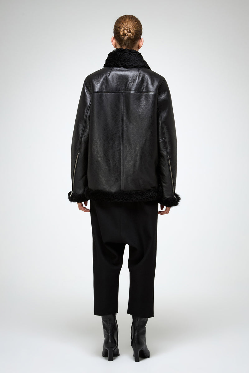 VSP - Antonella - Black Shearling Coat