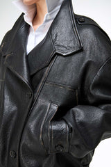 Maya - Dark Brown Leather Jacket