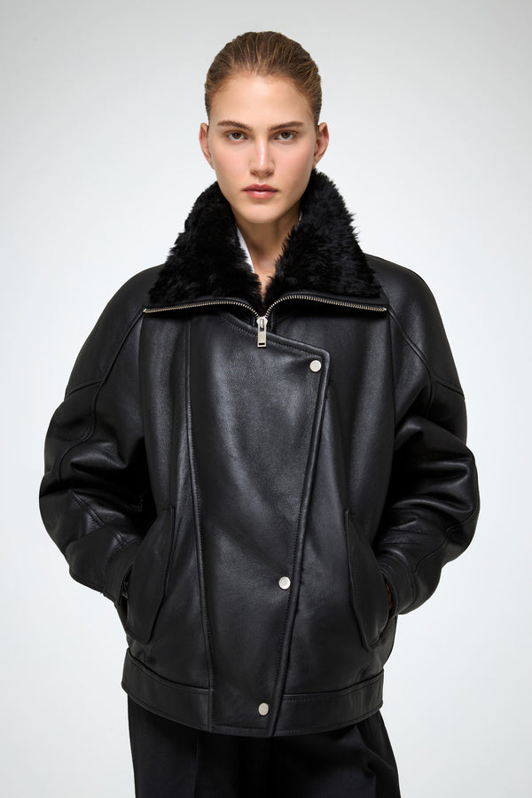 VSP - Sandie - Black Shearling Jacket