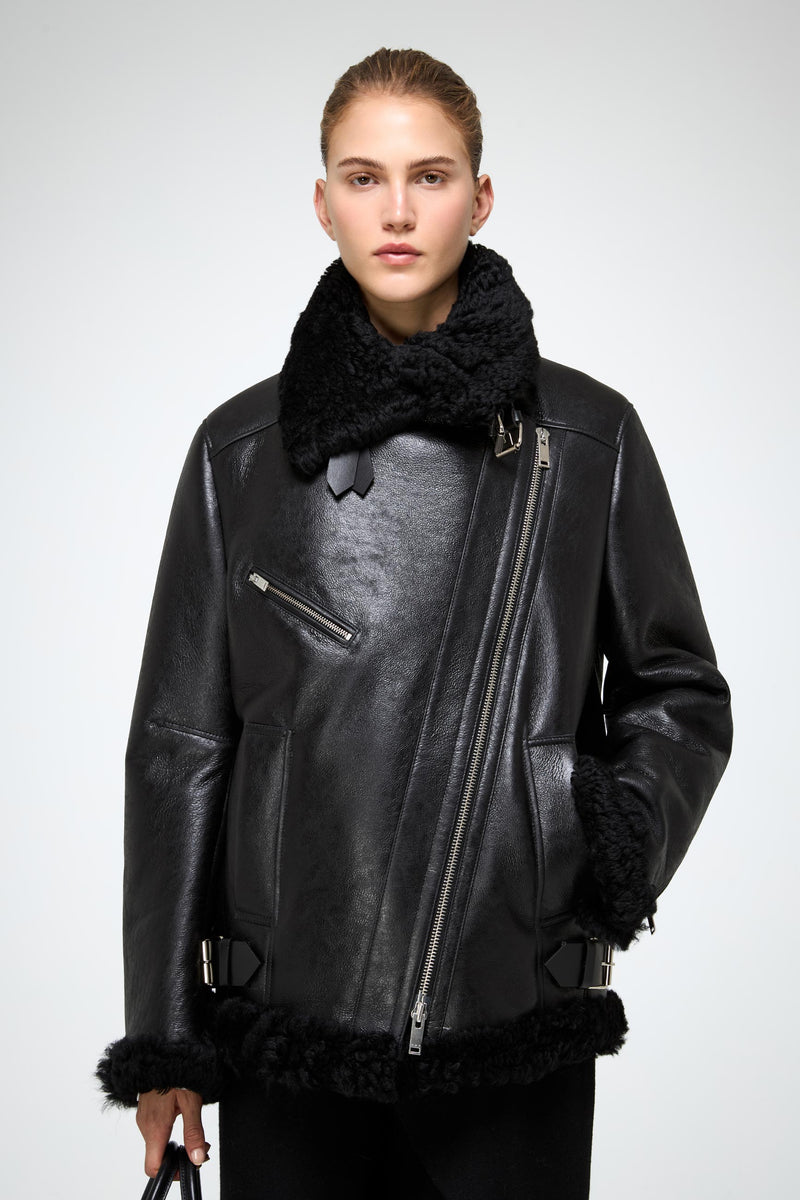 VSP - Antonella - Black Shearling Coat
