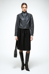 Alina – Anthrazitfarbene Lederjacke