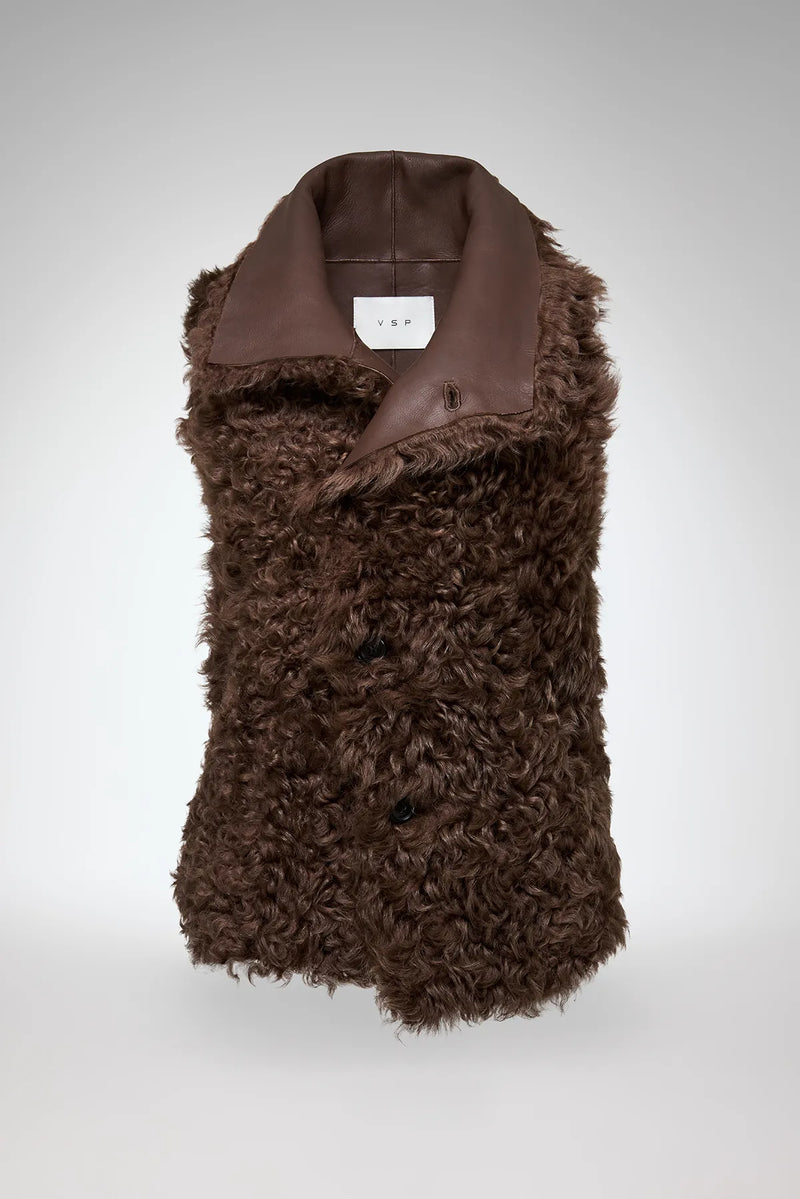 VSP - Solene - Tobacco Shearling Vest