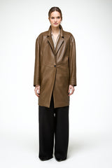 Bianca – Olivfarbener Ledermantel