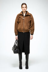 May – Tabakfarbene Lederjacke