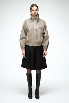 Eli - Beige Leather Jacket