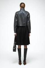 Alina – Anthrazitfarbene Lederjacke