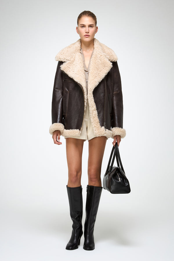 VSP - Antonella - Brown Shearling Coat