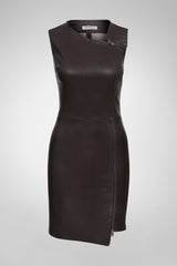 Melina - Bordeaux Leather Dress