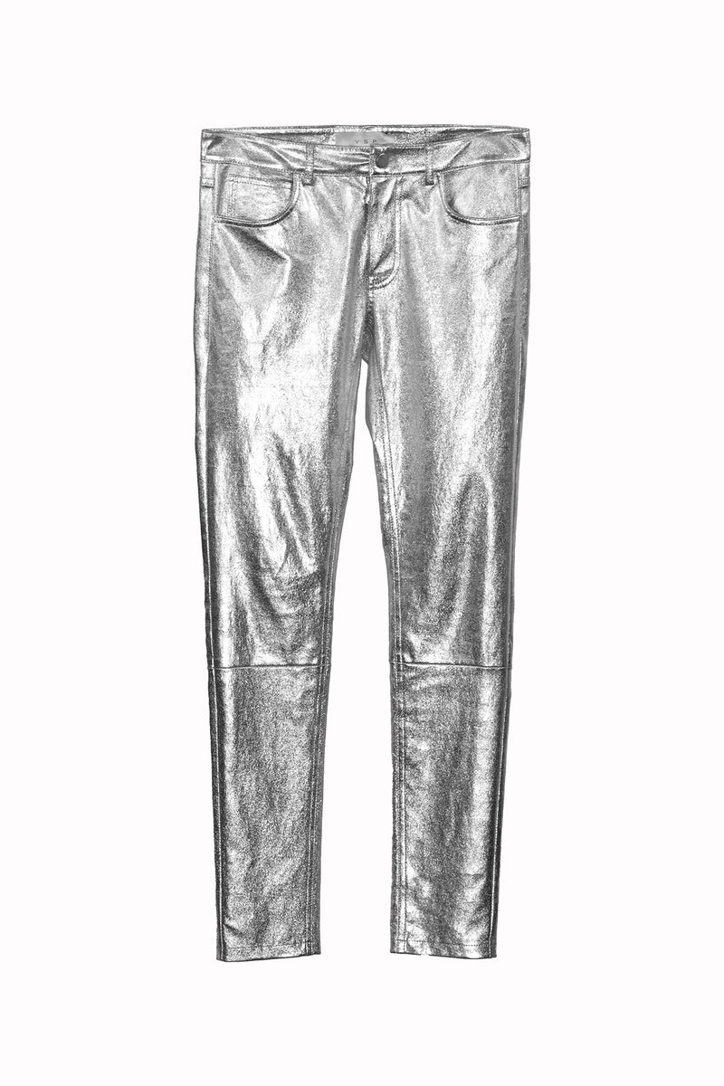 Grey Leather Pants