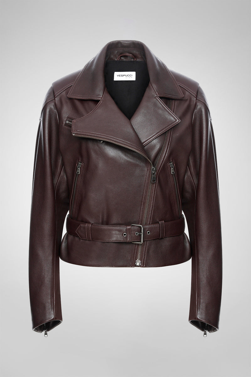 Carla - Bordeaux Leather Jacket