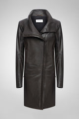 Claudia - Brown Leather Coat