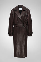 Hannah - Brown Leather Coat