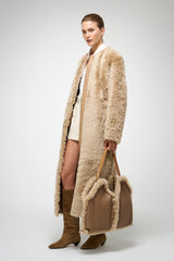 VSP - Inesse - Beige Brown Shearling Coat