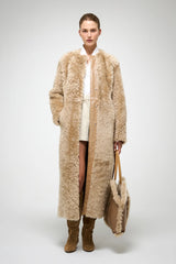 VSP - Inesse - Beige Brown Shearling Coat