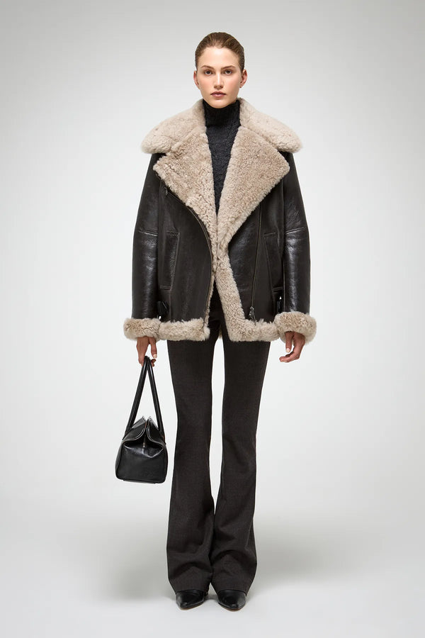 VSP - Antonella - Anthracite Shearling Coat