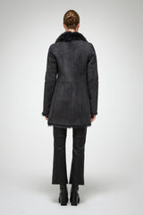 VSP - Kristell - Toscana Anthracite Suede Shearling Coat
