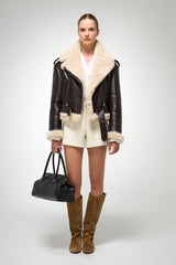 VSP - Tierra - Brown Beige Shearling Jacket
