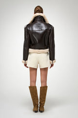 VSP - Tierra - Brown Beige Shearling Jacket