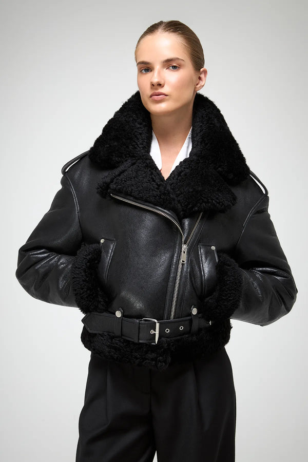 VSP - Tierra - Black Shearling Jacket