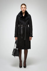 VSP - Lyza - Black Suede Shearling Coat