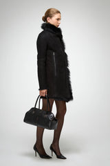 VSP - Kristell - Toscana Black Suede Shearling Coat