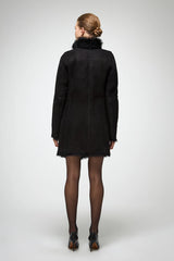 VSP - Kristell - Toscana Black Suede Shearling Coat
