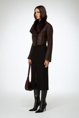 Yva - Cherry Shearling Jacket