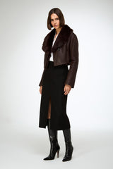 Yva - Cherry Shearling Jacket