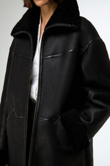 VSP - Dina - Black Shearling Coat
