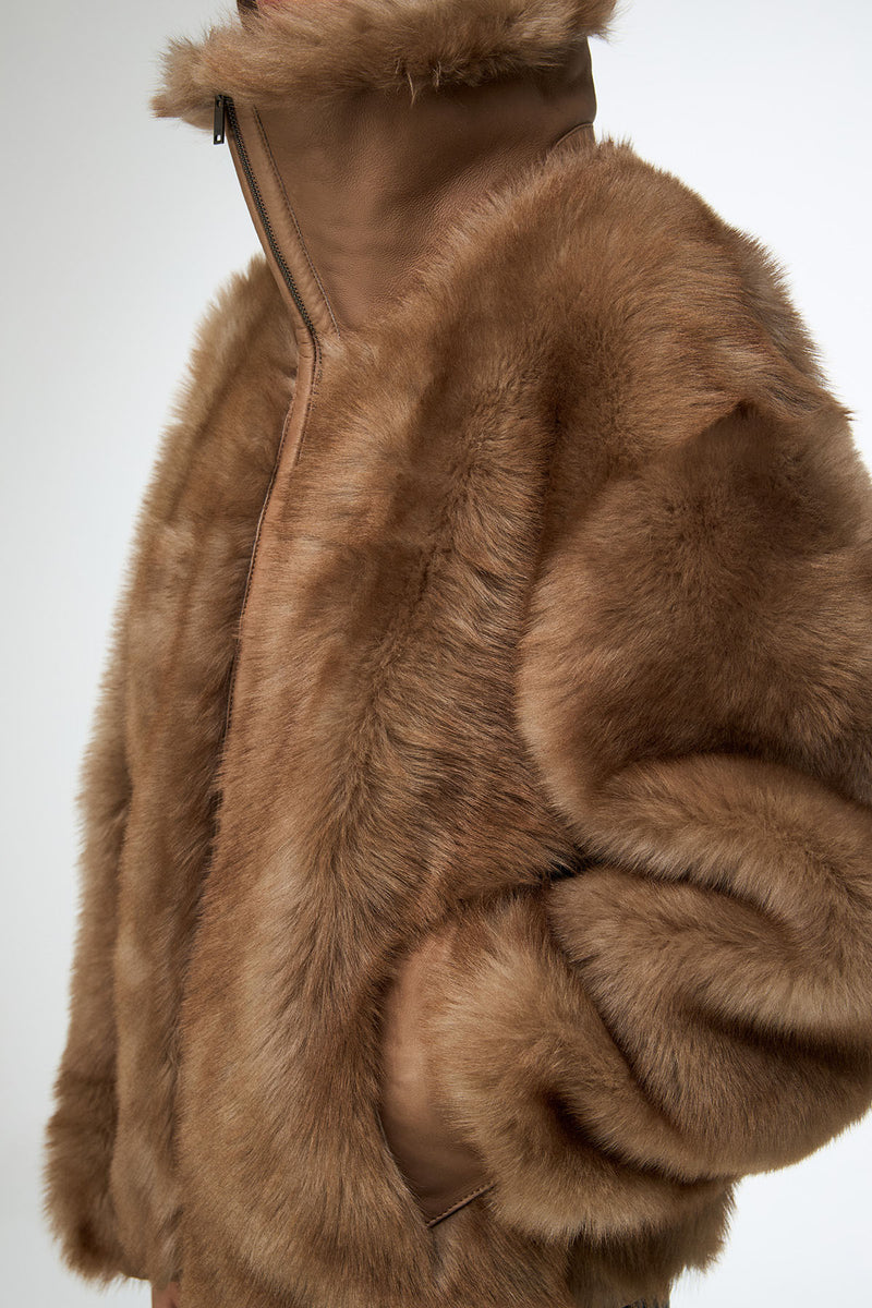 Bea - Sand Shearling Jacket