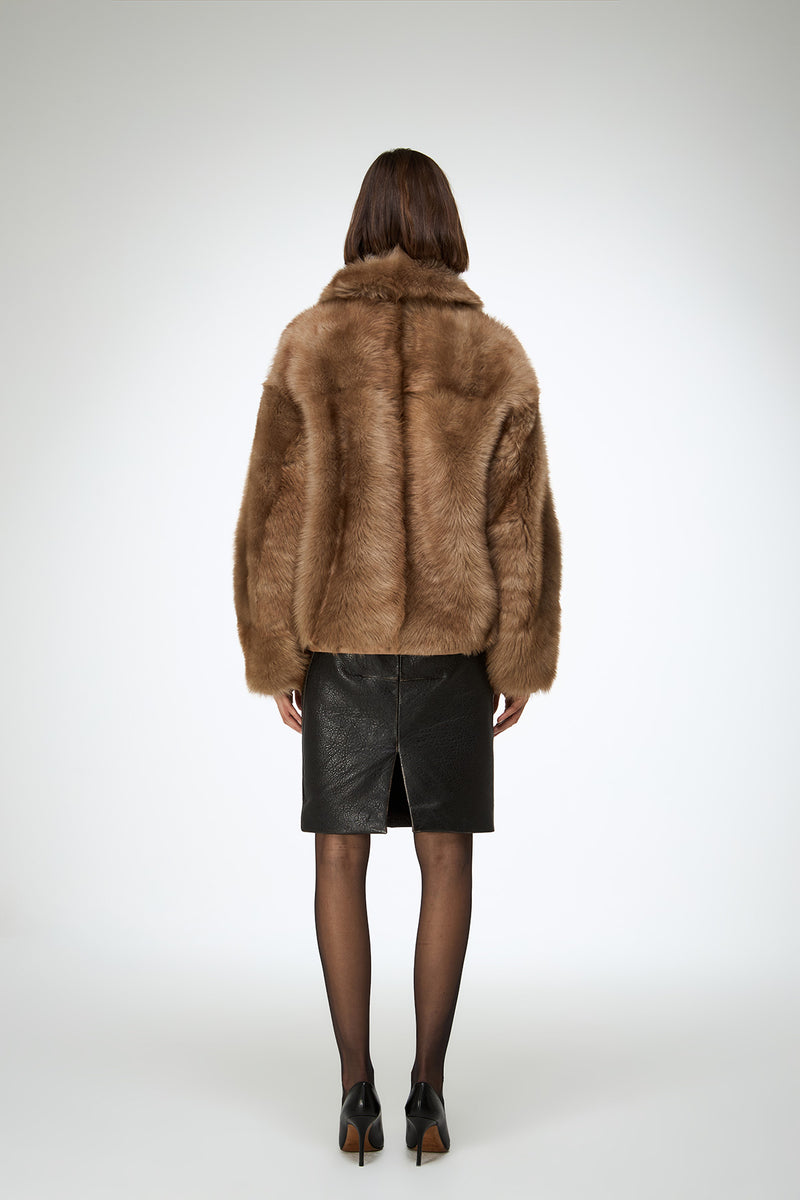 Bea - Sand Shearling Jacket